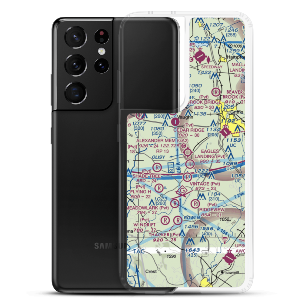 Alexander Memorial Airport (GA2) VFR Sectional Samsung Case Samsung Galaxy S21 Ultra model shown
