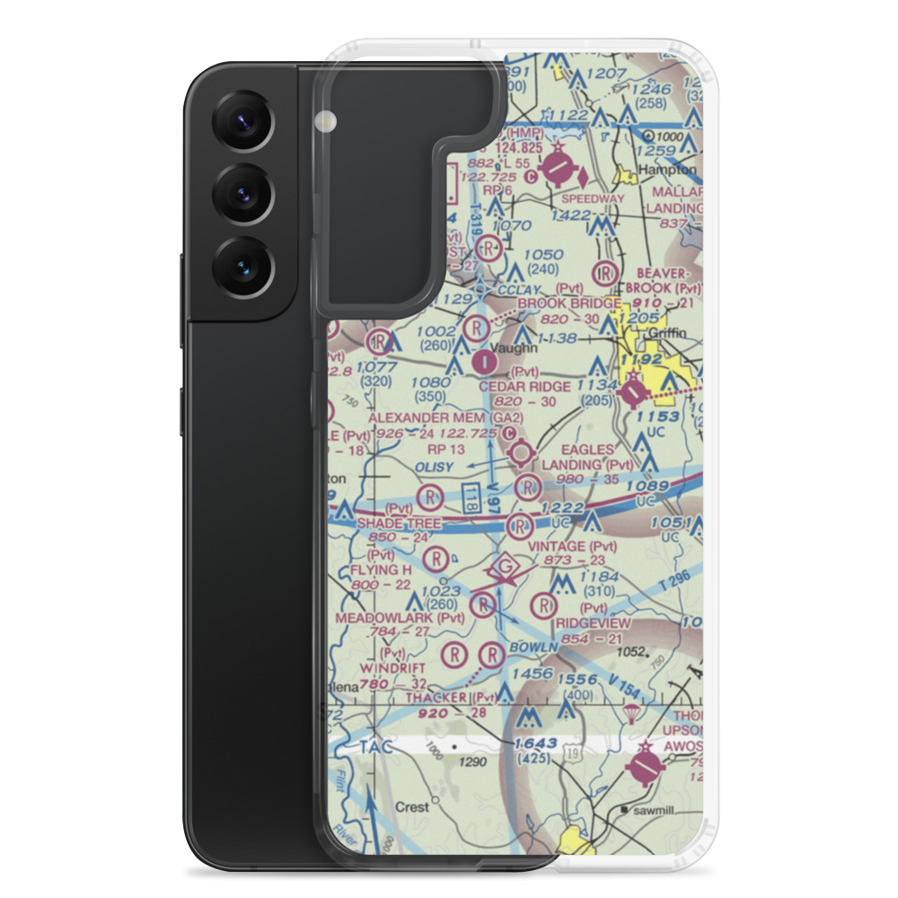 Alexander Memorial Airport (GA2) VFR Sectional Samsung Case Samsung Galaxy S22 Plus model shown
