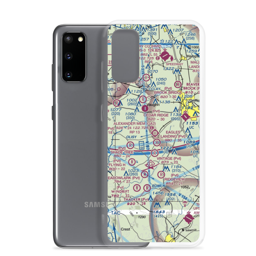 Alexander Memorial Airport (GA2) VFR Sectional Samsung Case Samsung Galaxy S20 model shown