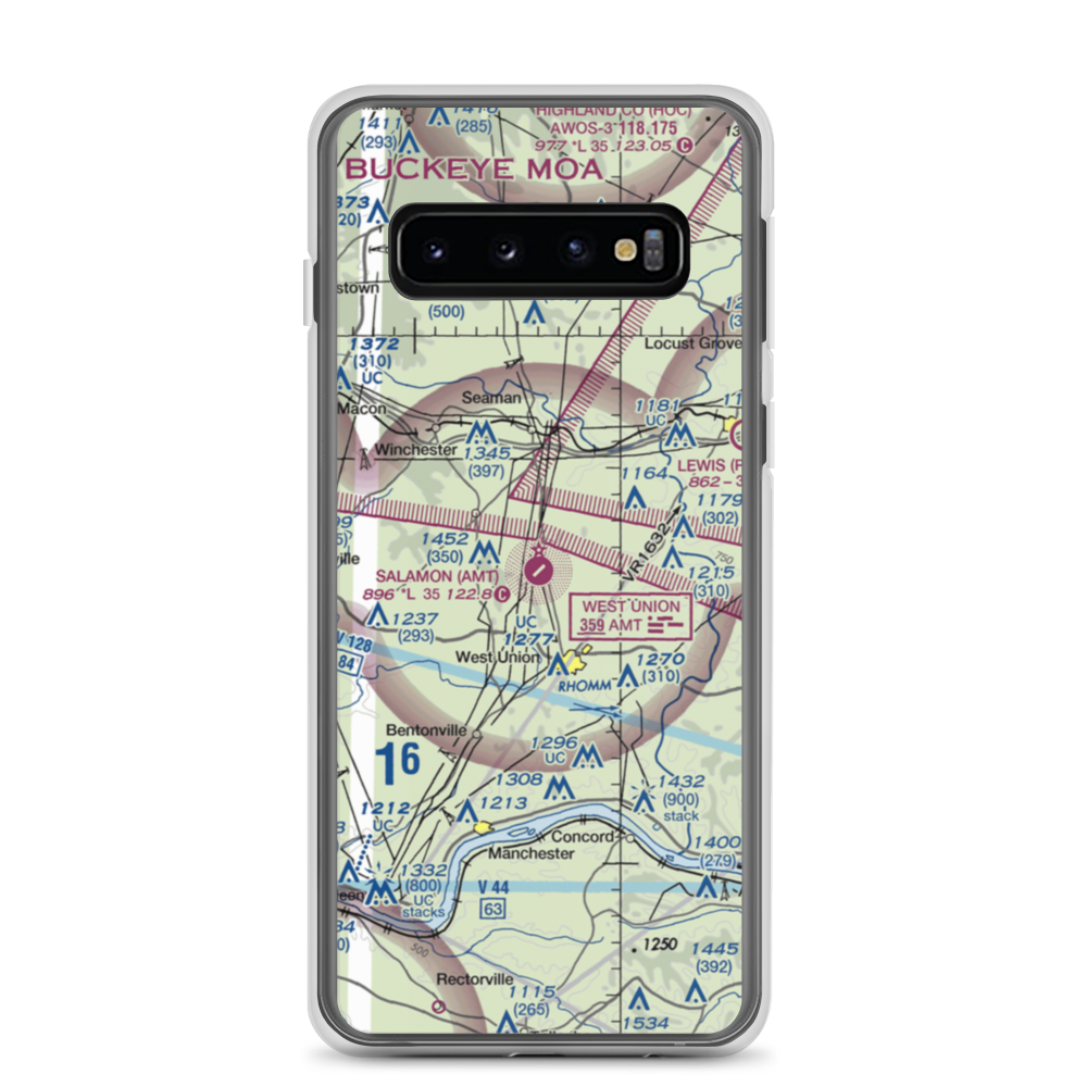 Alexander Salamon Airport (AMT) VFR Sectional Samsung Case Samsung Galaxy S10 model shown