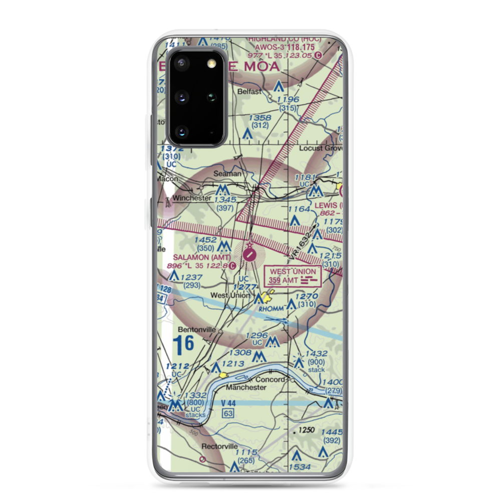 Alexander Salamon Airport (AMT) VFR Sectional Samsung Case Samsung Galaxy S20 Plus model shown
