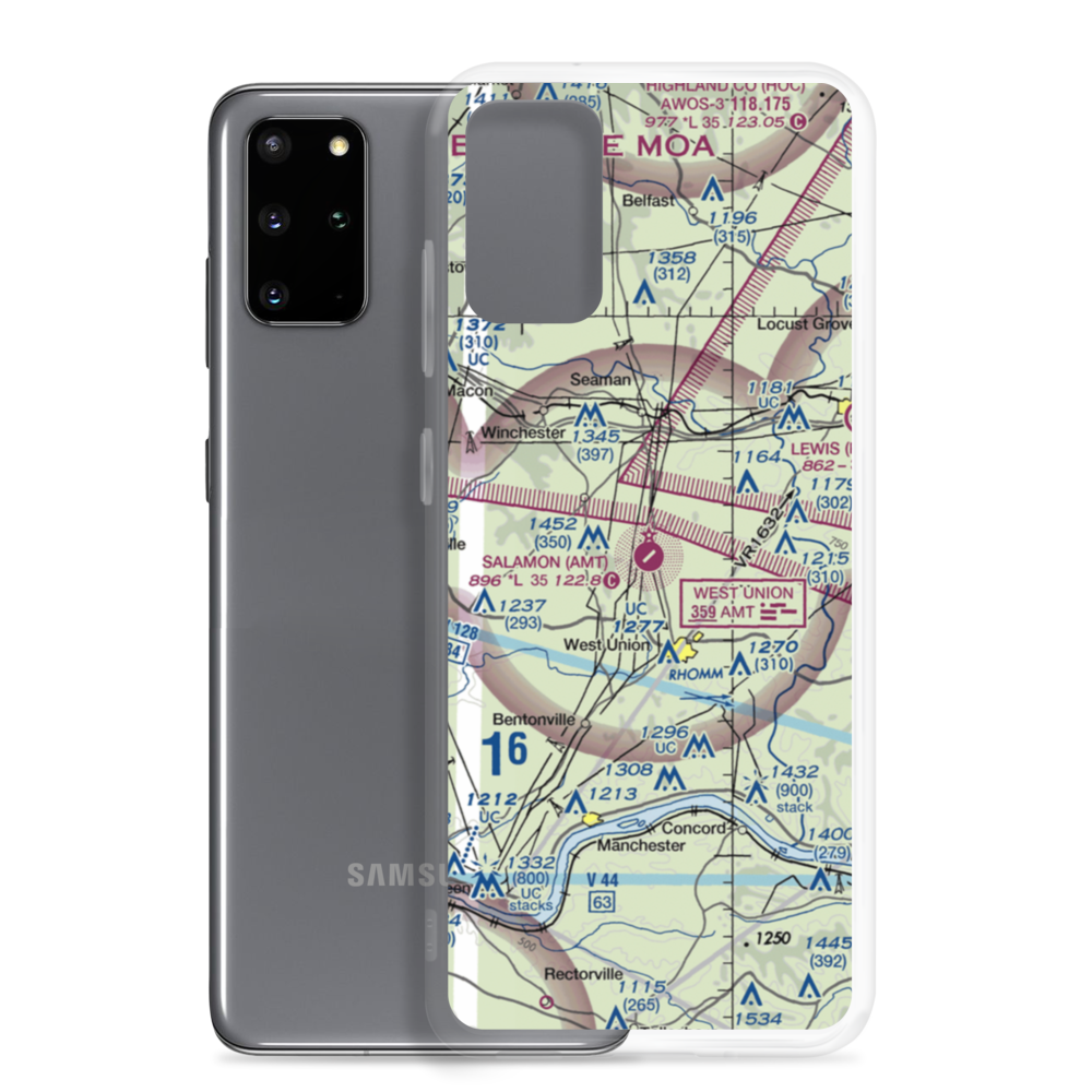 Alexander Salamon Airport (AMT) VFR Sectional Samsung Case Samsung Galaxy S20 Plus model shown