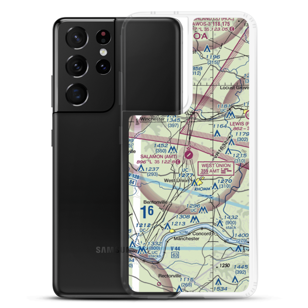 Alexander Salamon Airport (AMT) VFR Sectional Samsung Case Samsung Galaxy S21 Ultra model shown