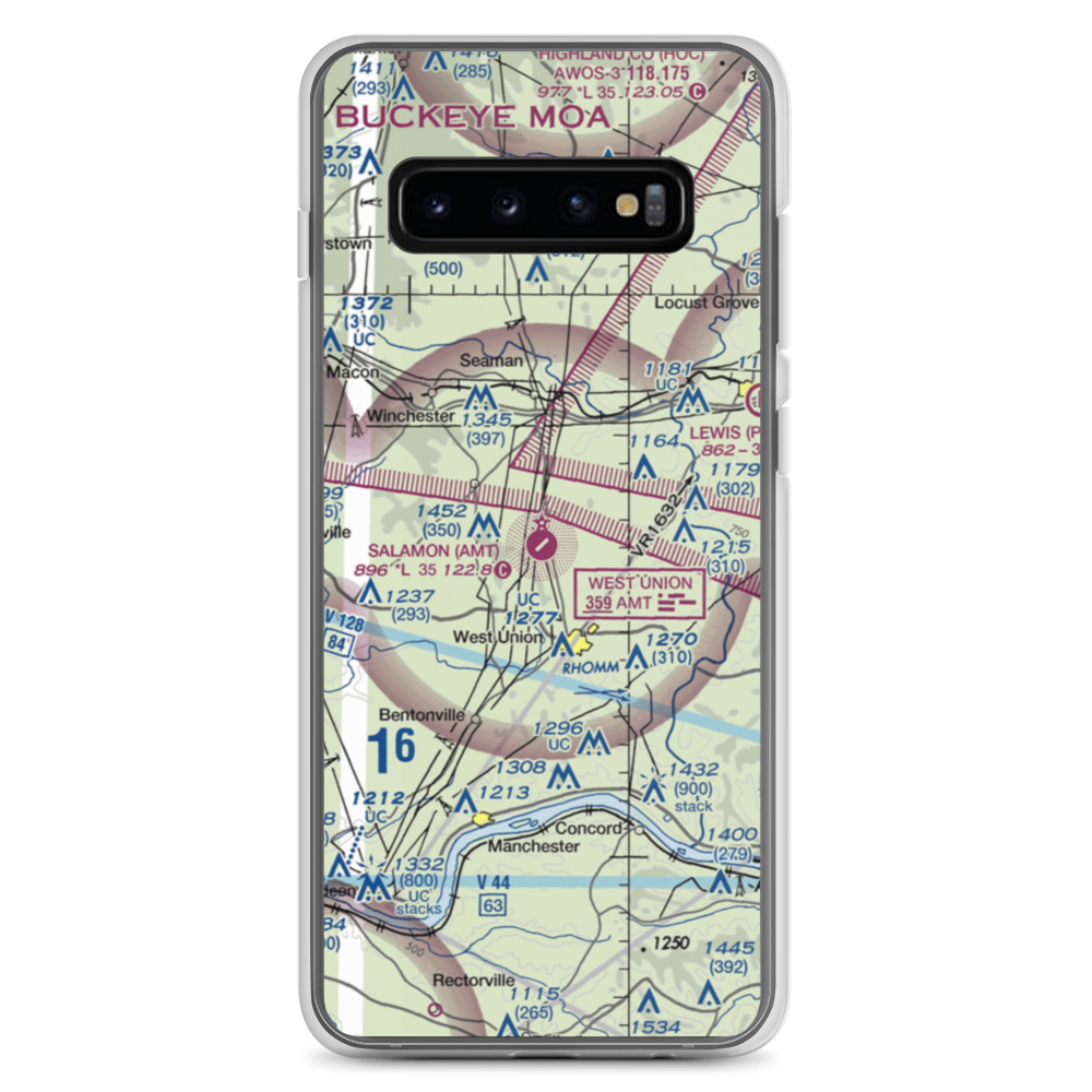 Alexander Salamon Airport (AMT) VFR Sectional Samsung Case Samsung Galaxy S10+ model shown