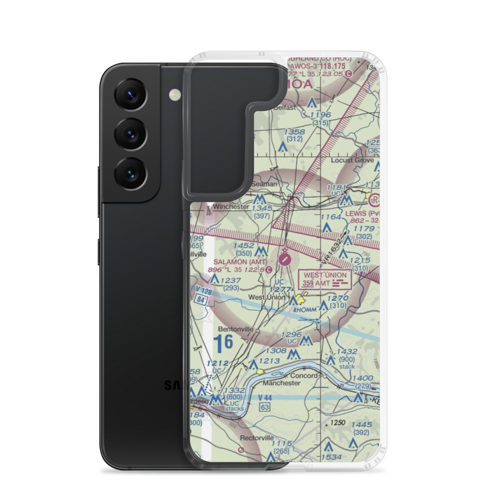 Alexander Salamon Airport (AMT) VFR Sectional Samsung Case Samsung Galaxy S22 model shown