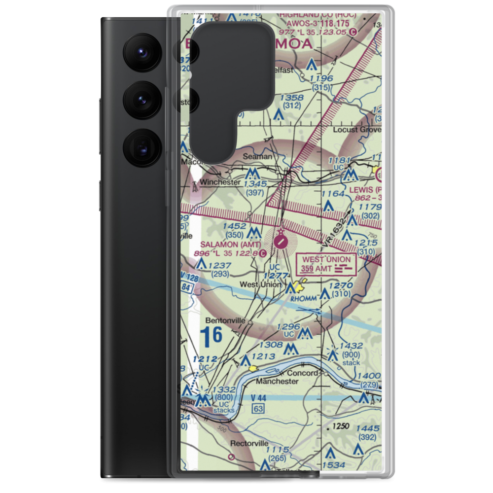 Alexander Salamon Airport (AMT) VFR Sectional Samsung Case Samsung Galaxy S22 Ultra model shown