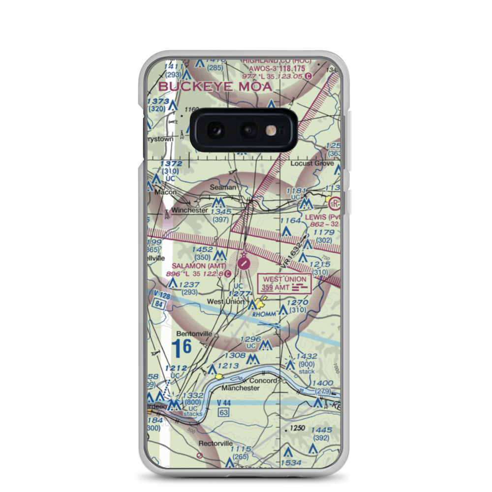 Alexander Salamon Airport (AMT) VFR Sectional Samsung Case Samsung Galaxy S10e model shown