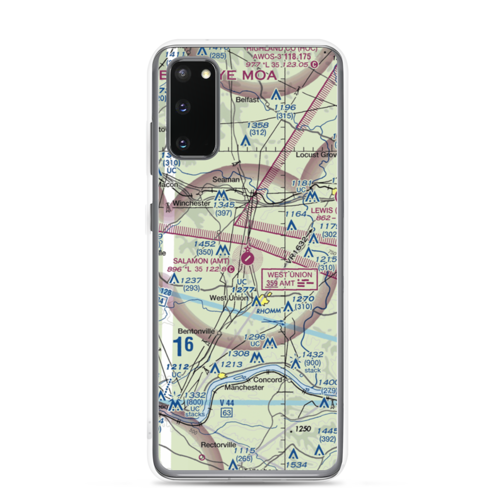 Alexander Salamon Airport (AMT) VFR Sectional Samsung Case Samsung Galaxy S20 model shown