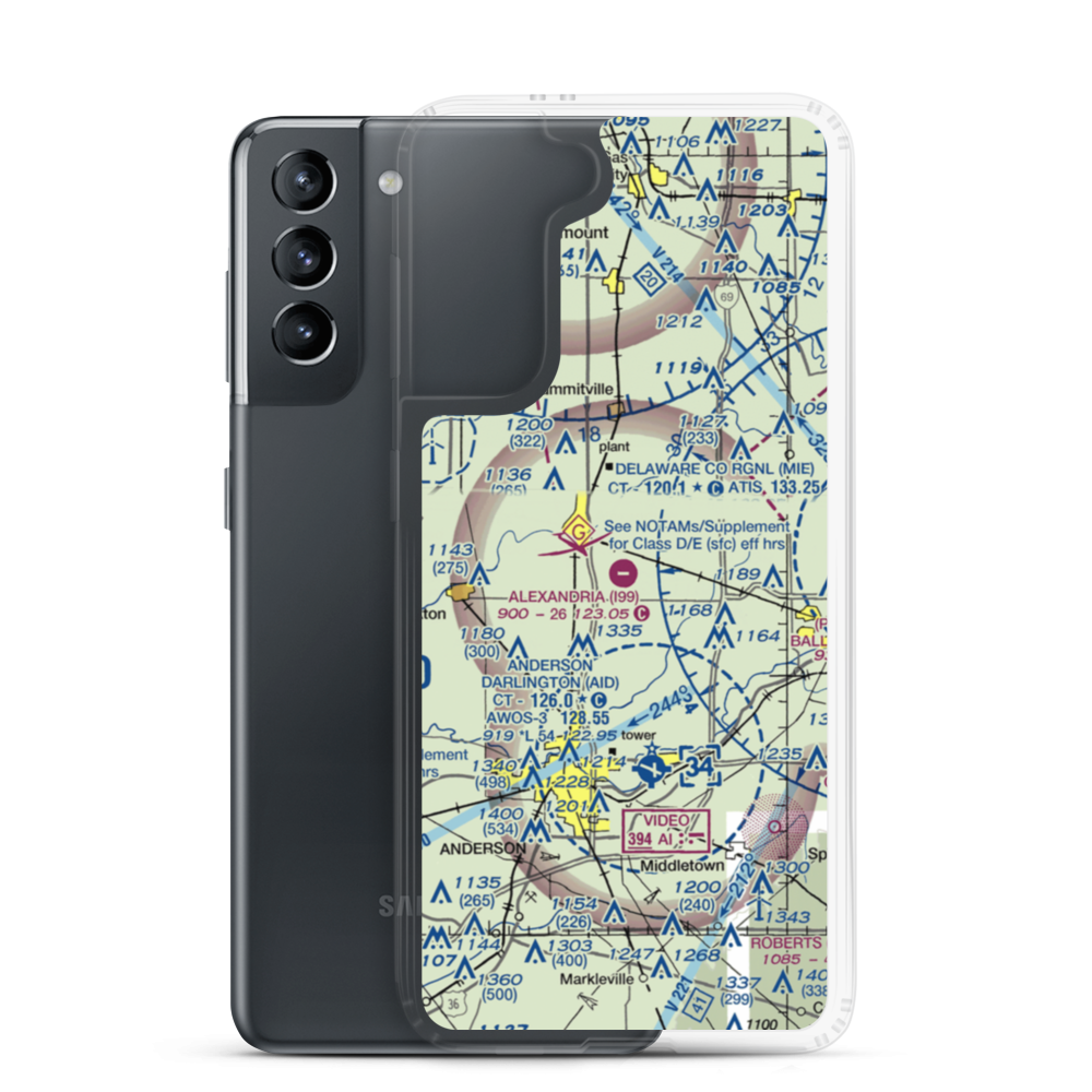 Alexandria Airport (I99) VFR Sectional Samsung Case Samsung Galaxy S21 model shown