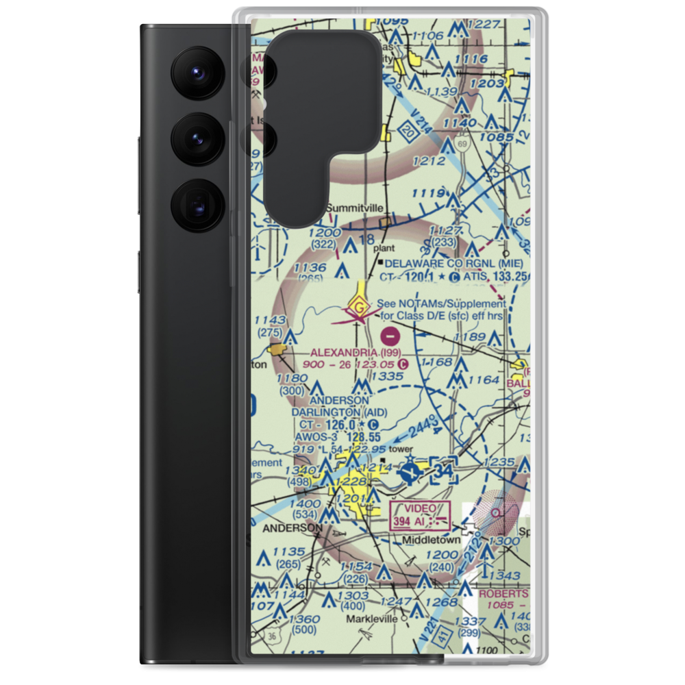 Alexandria Airport (I99) VFR Sectional Samsung Case Samsung Galaxy S22 Ultra model shown