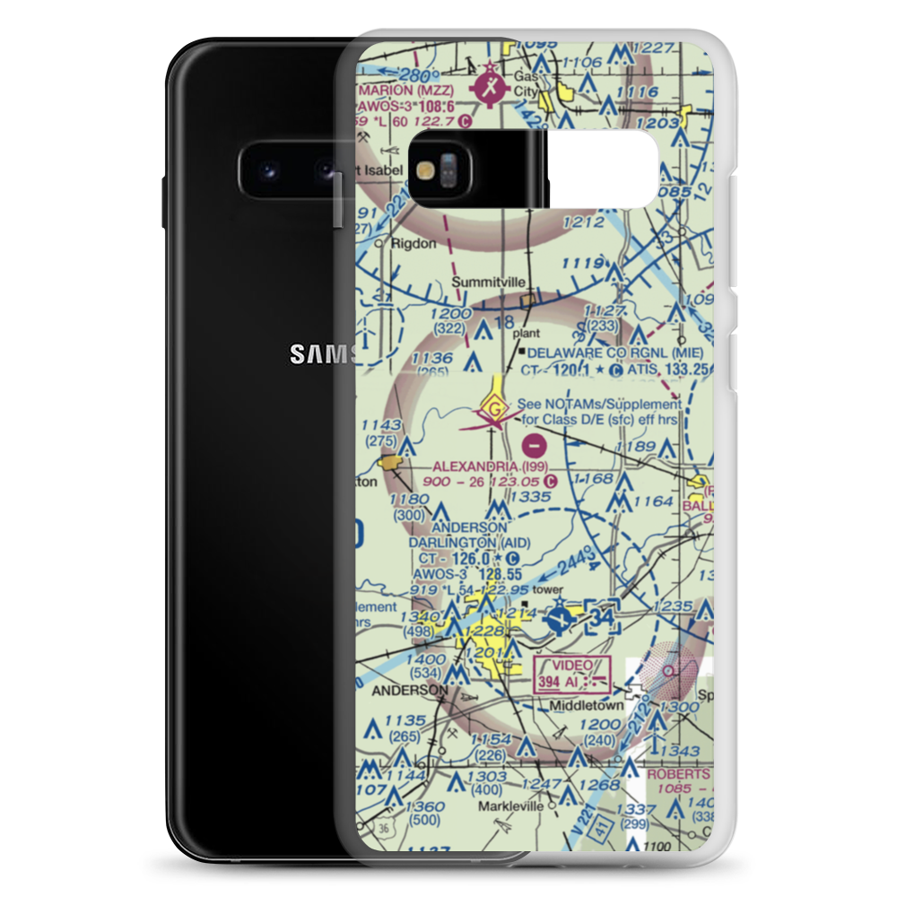 Alexandria Airport (I99) VFR Sectional Samsung Case Samsung Galaxy S10+ model shown