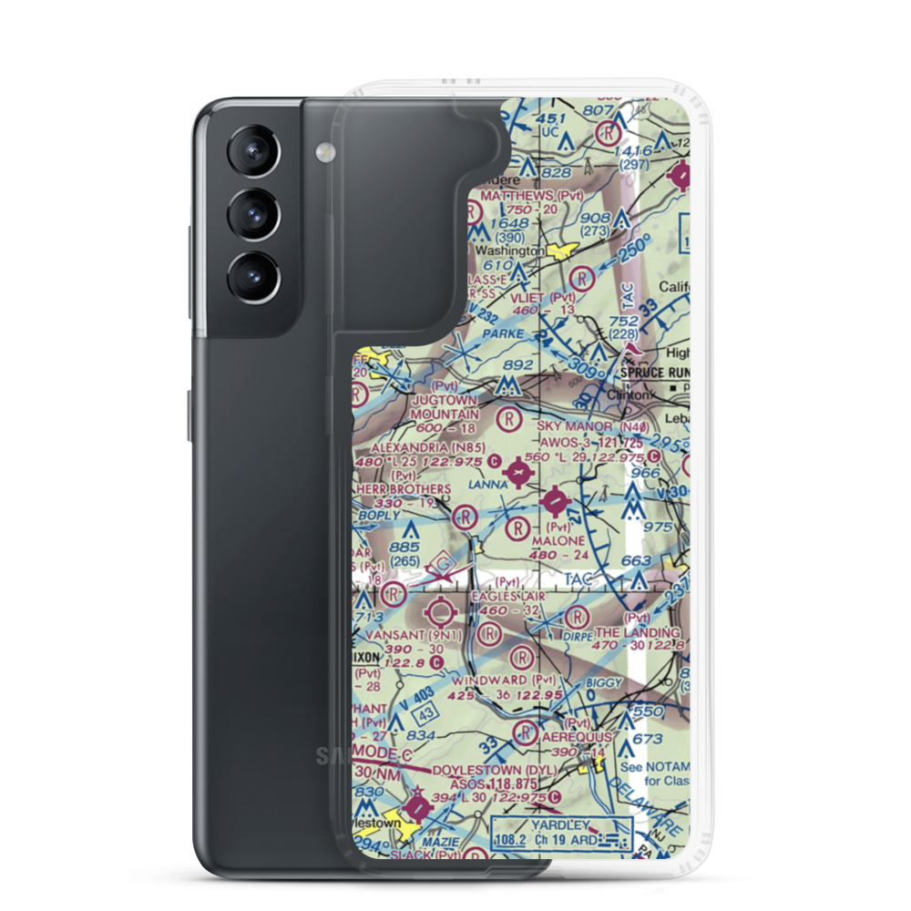 Alexandria Airport (N85) VFR Sectional Samsung Case Samsung Galaxy S21 model shown
