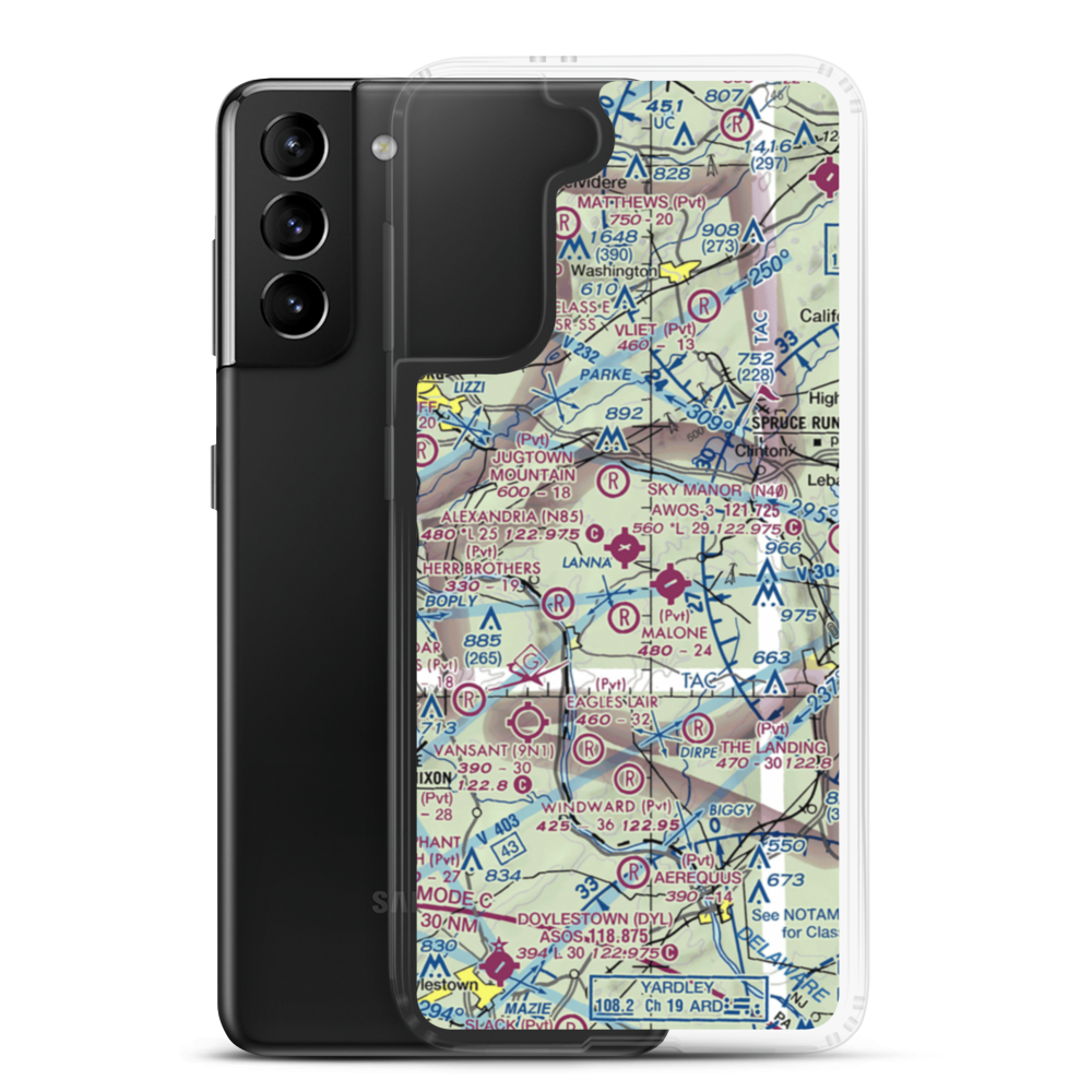 Alexandria Airport (N85) VFR Sectional Samsung Case Samsung Galaxy S21 Plus model shown
