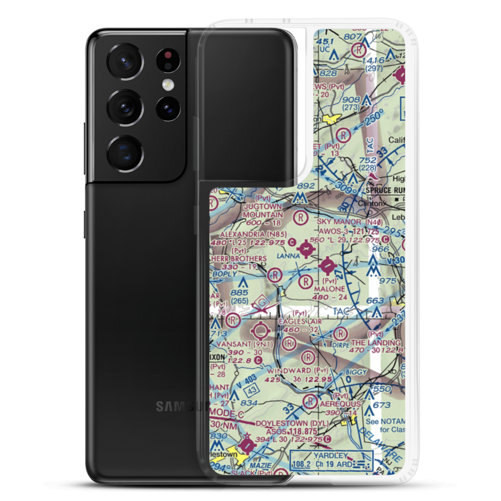 Alexandria Airport (N85) VFR Sectional Samsung Case Samsung Galaxy S21 Ultra model shown