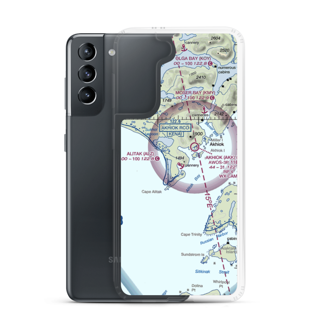 Alitak Seaplane Base (ALZ) VFR Sectional Samsung Case Samsung Galaxy S21 model shown