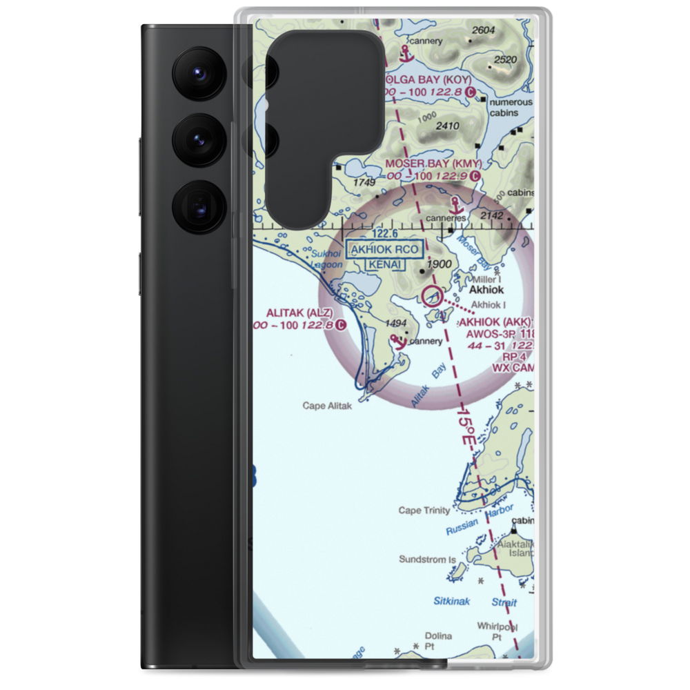 Alitak Seaplane Base (ALZ) VFR Sectional Samsung Case Samsung Galaxy S22 Ultra model shown