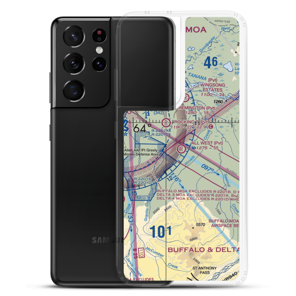 All West Airport (AK77) VFR Sectional Samsung Case Samsung Galaxy S21 Ultra model shown