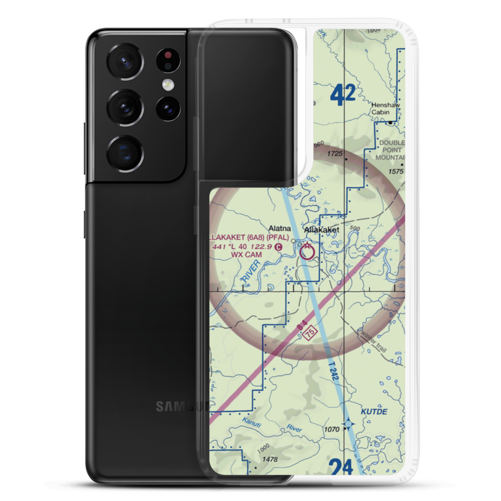 Allakaket Airport (6A8) VFR Sectional Samsung Case Samsung Galaxy S21 Ultra model shown