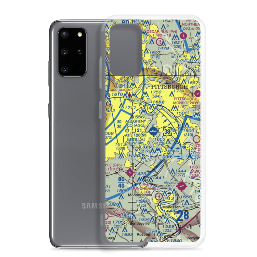 Allegheny County Airport (AGC) VFR Sectional Samsung Case Samsung Galaxy S20 Plus model shown