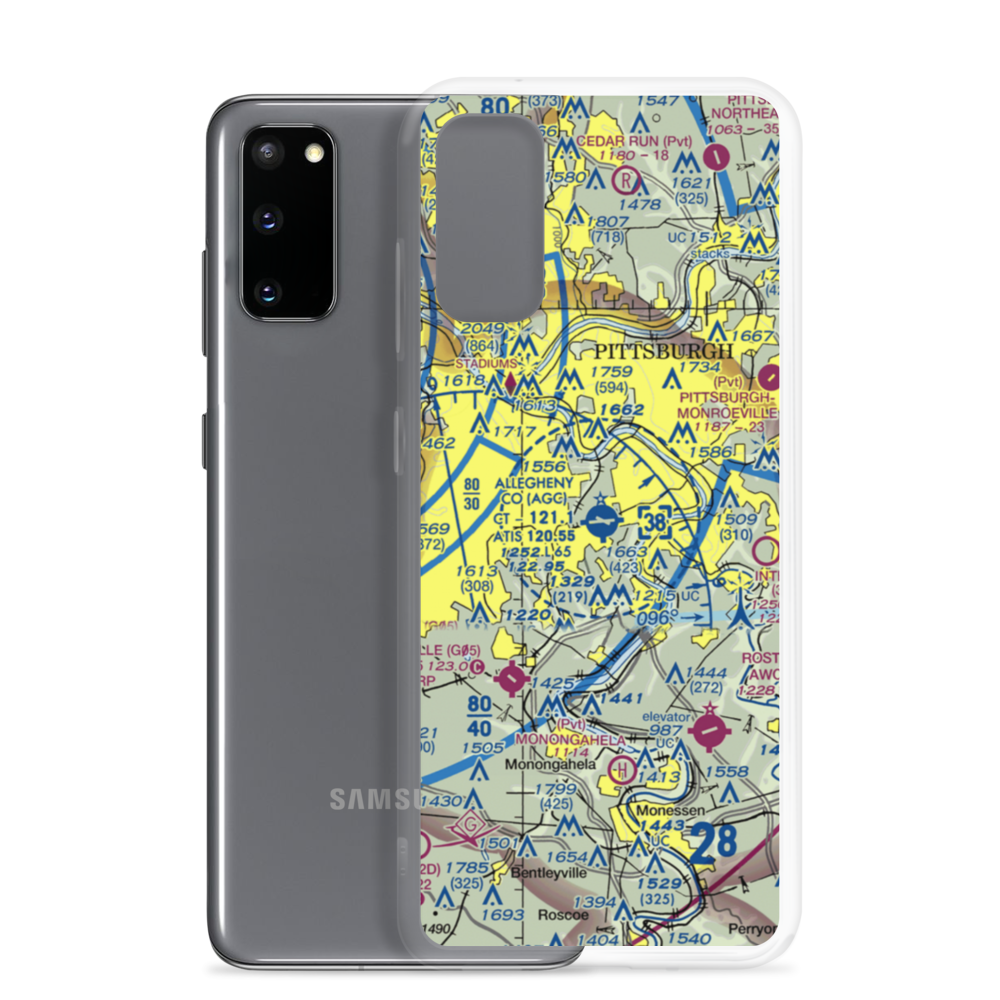 Allegheny County Airport (AGC) VFR Sectional Samsung Case Samsung Galaxy S20 model shown
