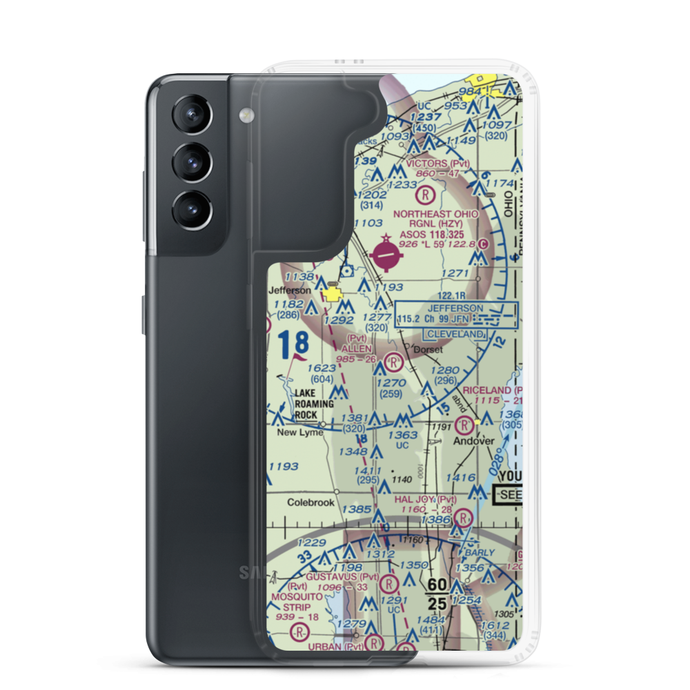 Allen Airport (8OH8) VFR Sectional Samsung Case Samsung Galaxy S21 model shown