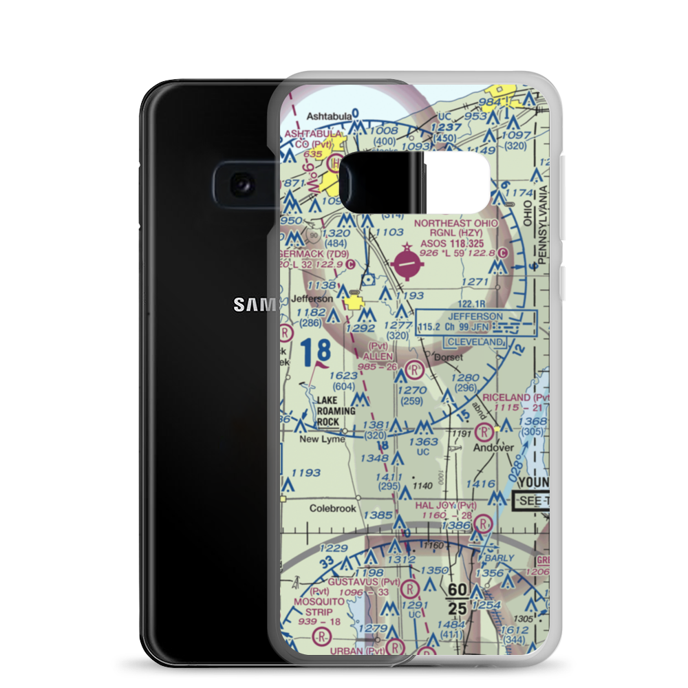 Allen Airport (8OH8) VFR Sectional Samsung Case Samsung Galaxy S10e model shown