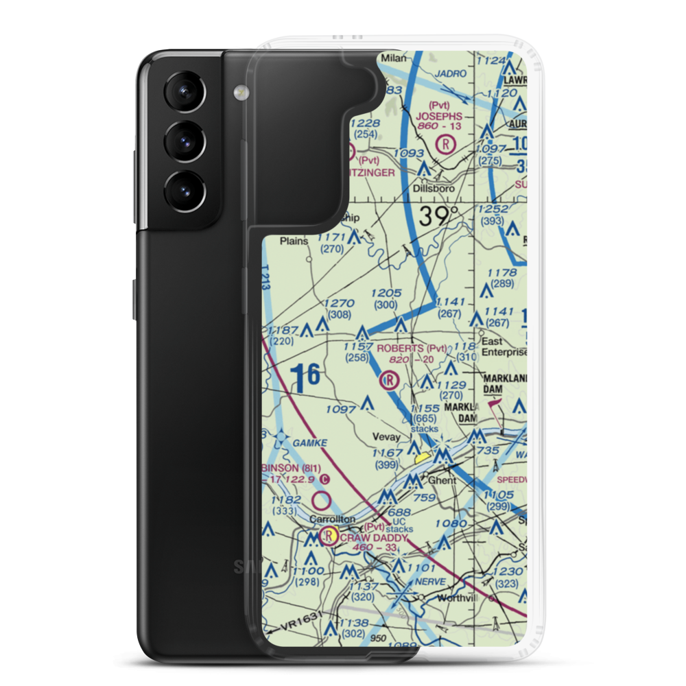 Allen and Gloss Airport (8II0) VFR Sectional Samsung Case Samsung Galaxy S21 Plus model shown