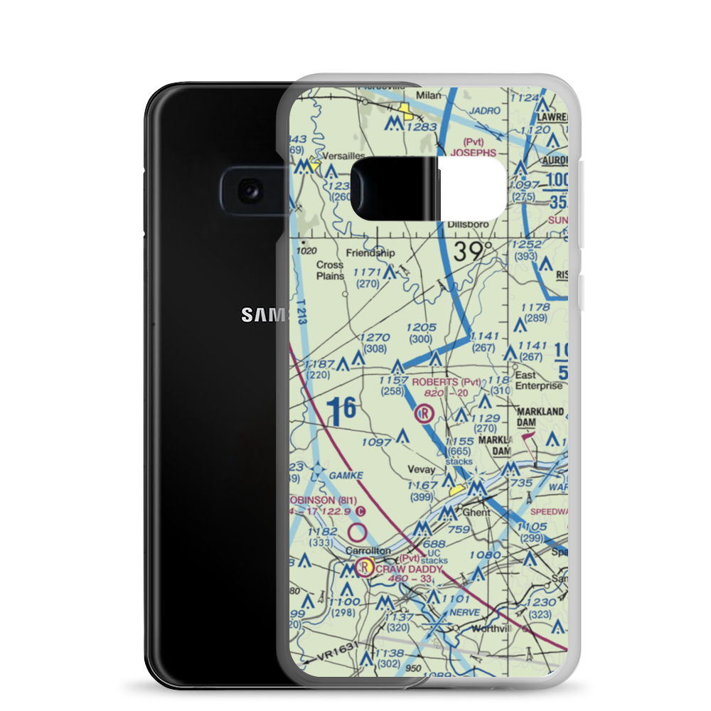 Allen and Gloss Airport (8II0) VFR Sectional Samsung Case Samsung Galaxy S10e model shown