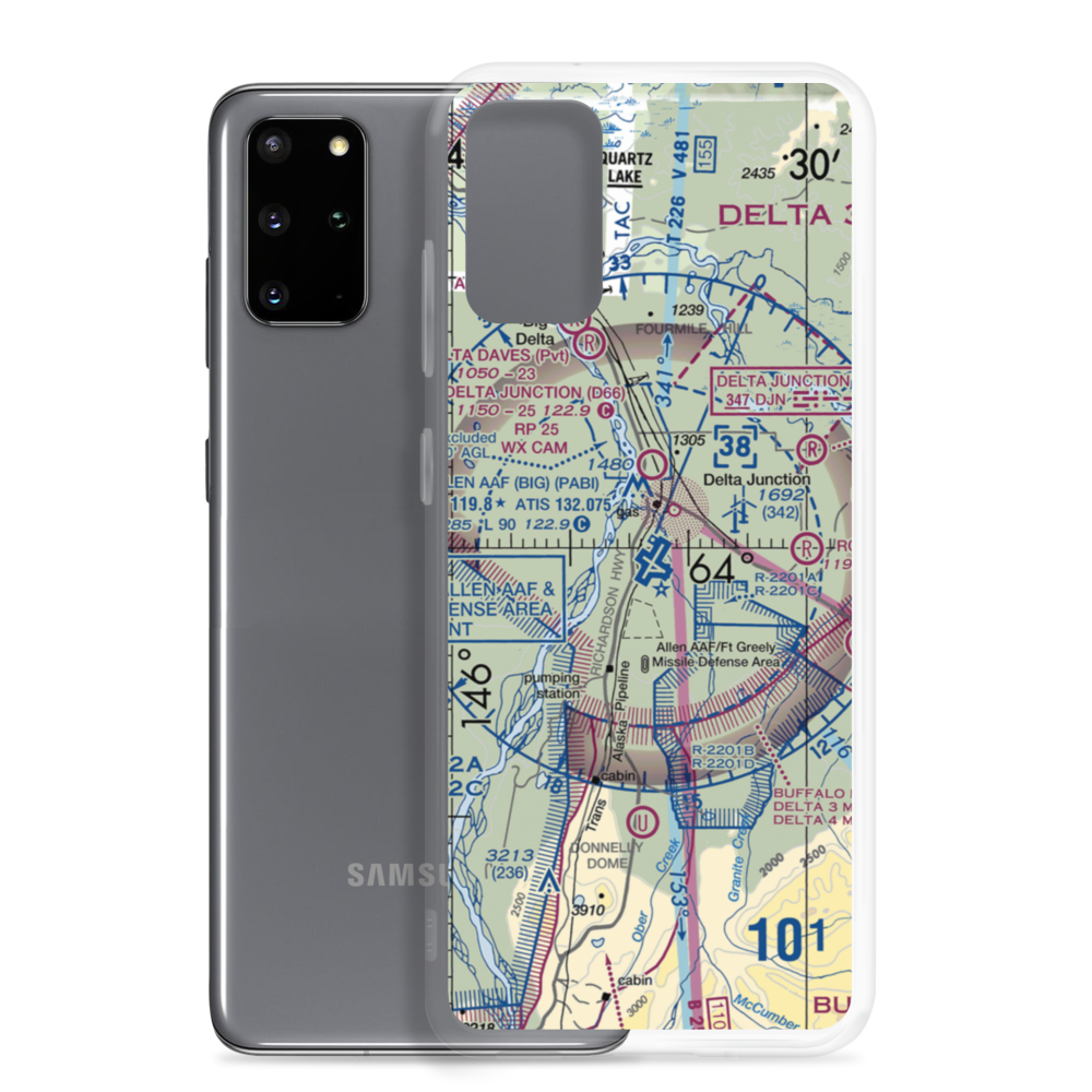 Allen Army Airfield (BIG) VFR Sectional Samsung Case Samsung Galaxy S20 Plus model shown