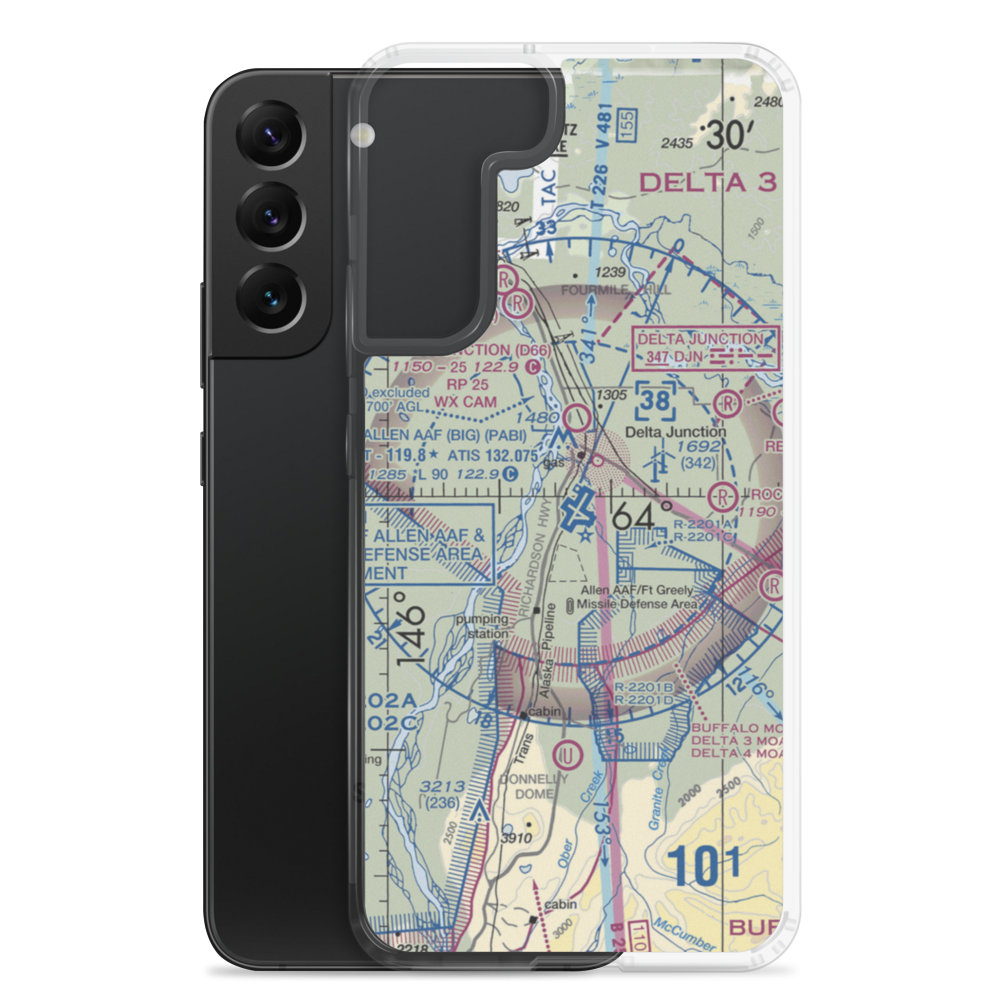 Allen Army Airfield (BIG) VFR Sectional Samsung Case Samsung Galaxy S22 Plus model shown