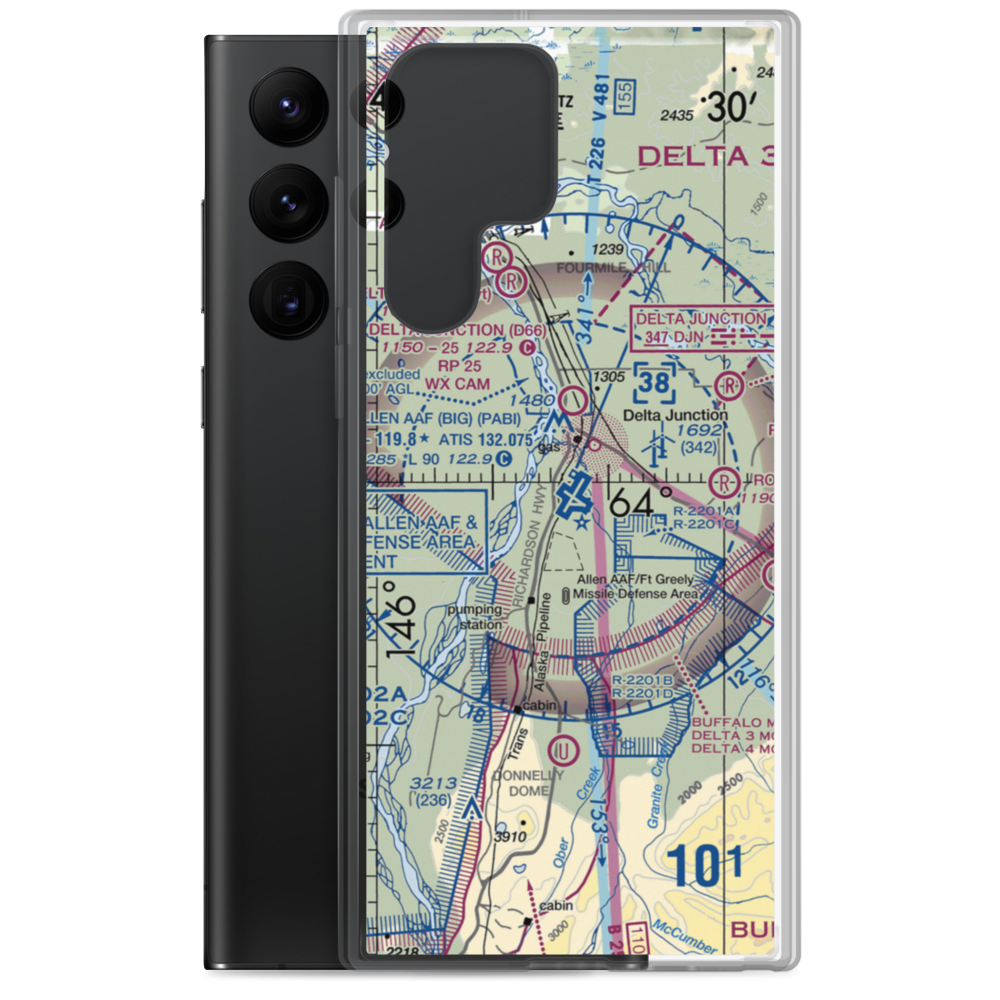 Allen Army Airfield (BIG) VFR Sectional Samsung Case Samsung Galaxy S22 Ultra model shown