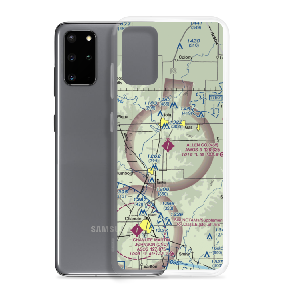 Allen County Airport (K88) VFR Sectional Samsung Case Samsung Galaxy S20 Plus model shown