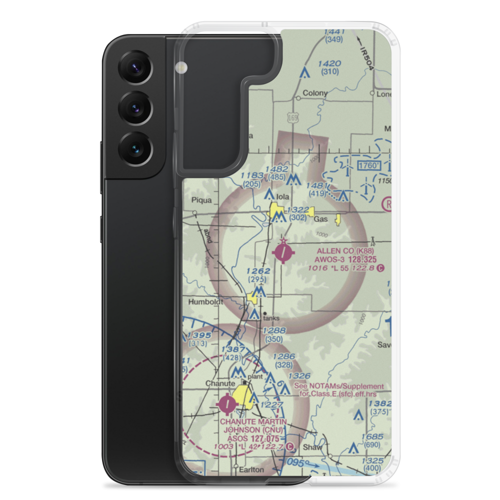 Allen County Airport (K88) VFR Sectional Samsung Case Samsung Galaxy S22 Plus model shown