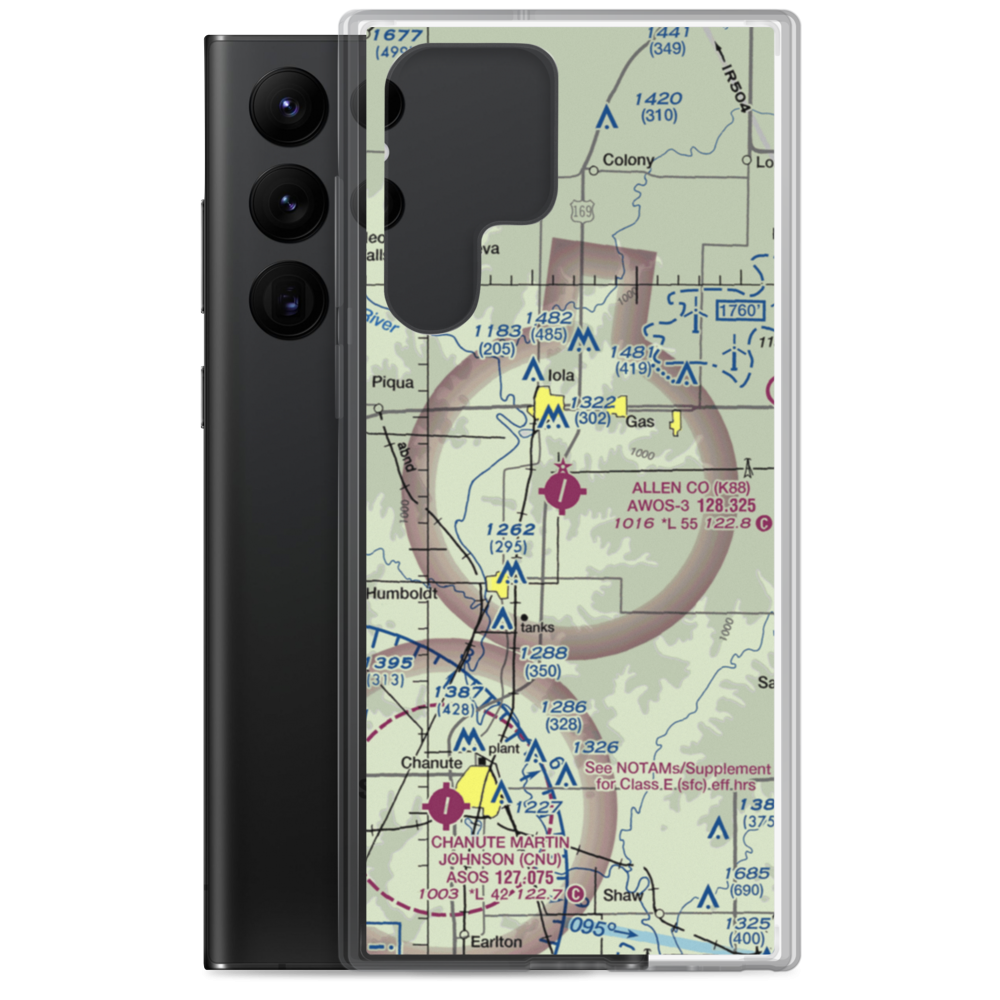 Allen County Airport (K88) VFR Sectional Samsung Case Samsung Galaxy S22 Ultra model shown