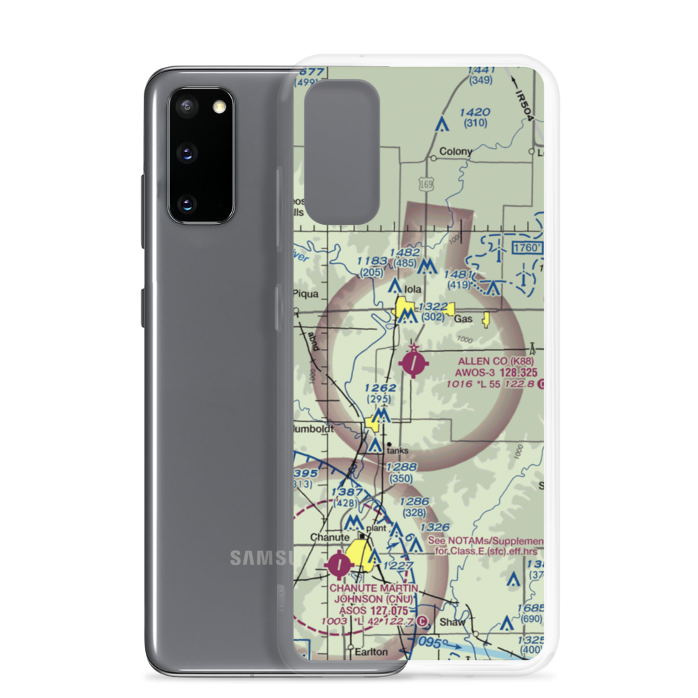 Allen County Airport (K88) VFR Sectional Samsung Case Samsung Galaxy S20 model shown