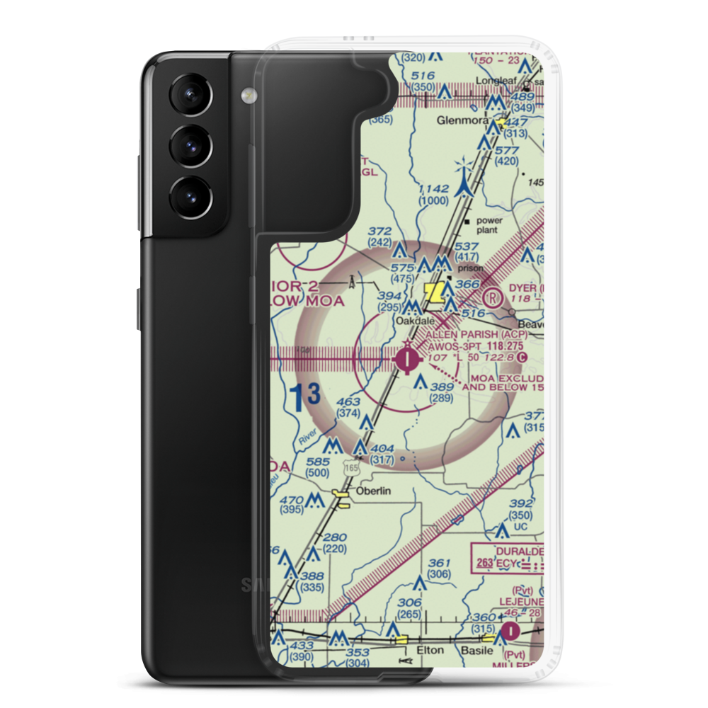 Allen Parish Airport (ACP) VFR Sectional Samsung Case Samsung Galaxy S21 Plus model shown