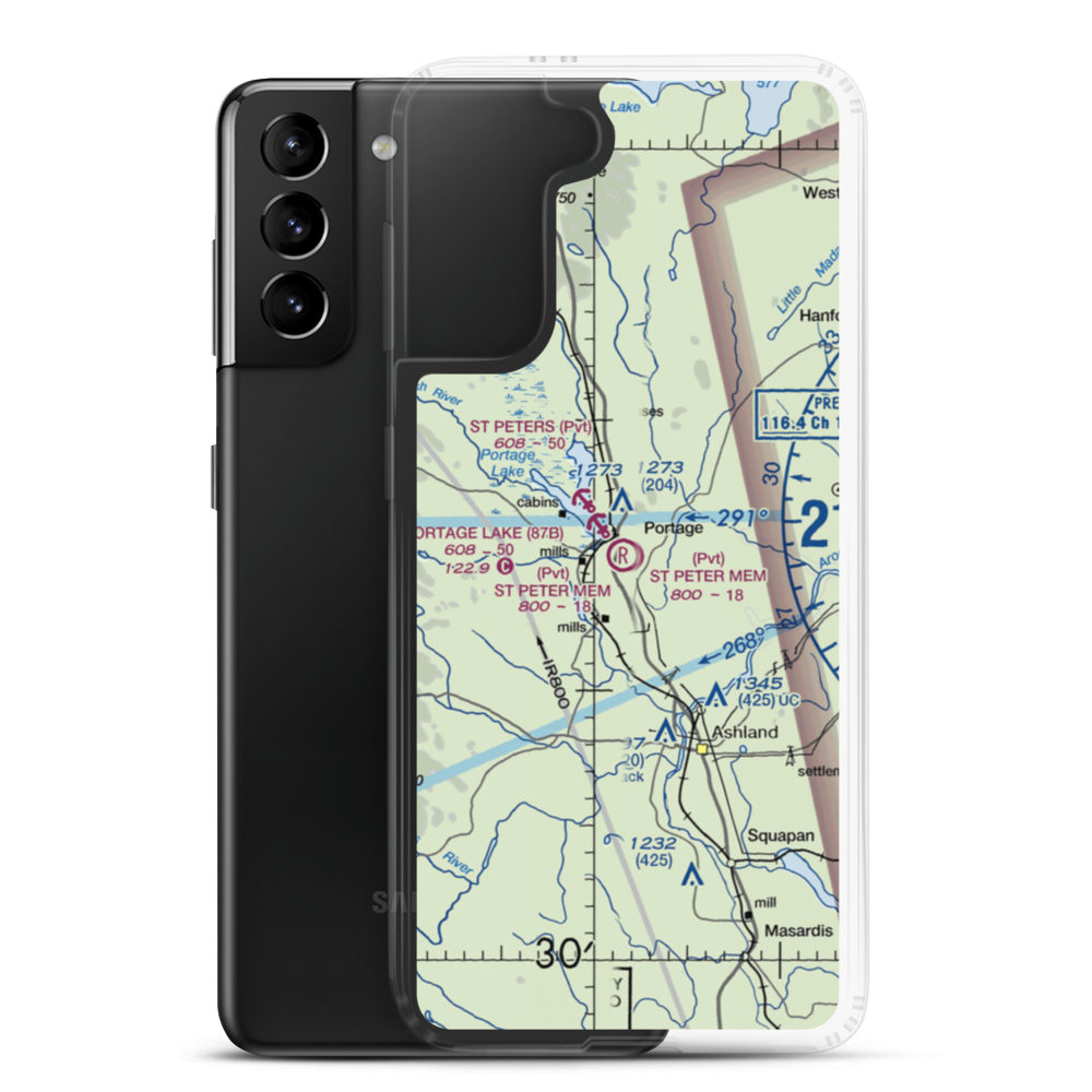 Allen St Peter Memorial Airport (ME05) VFR Sectional Samsung Case Samsung Galaxy S21 Plus model shown