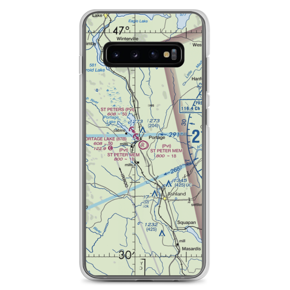 Allen St Peter Memorial Airport (ME05) VFR Sectional Samsung Case Samsung Galaxy S10+ model shown