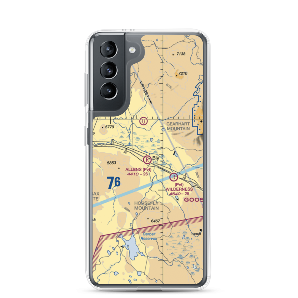 Allen's Airstrip (85OR) VFR Sectional Samsung Case Samsung Galaxy S21 model shown