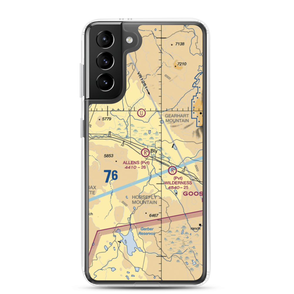 Allen's Airstrip (85OR) VFR Sectional Samsung Case Samsung Galaxy S21 Plus model shown
