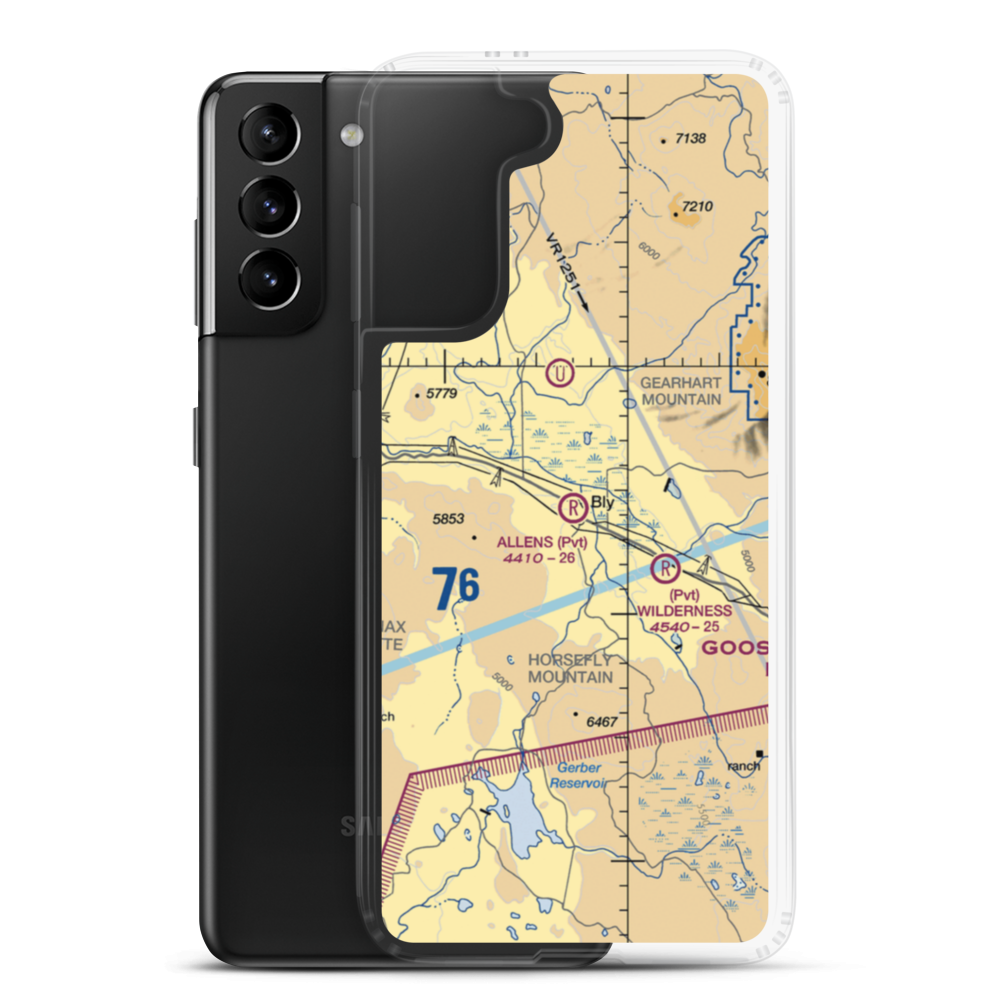 Allen's Airstrip (85OR) VFR Sectional Samsung Case Samsung Galaxy S21 Plus model shown