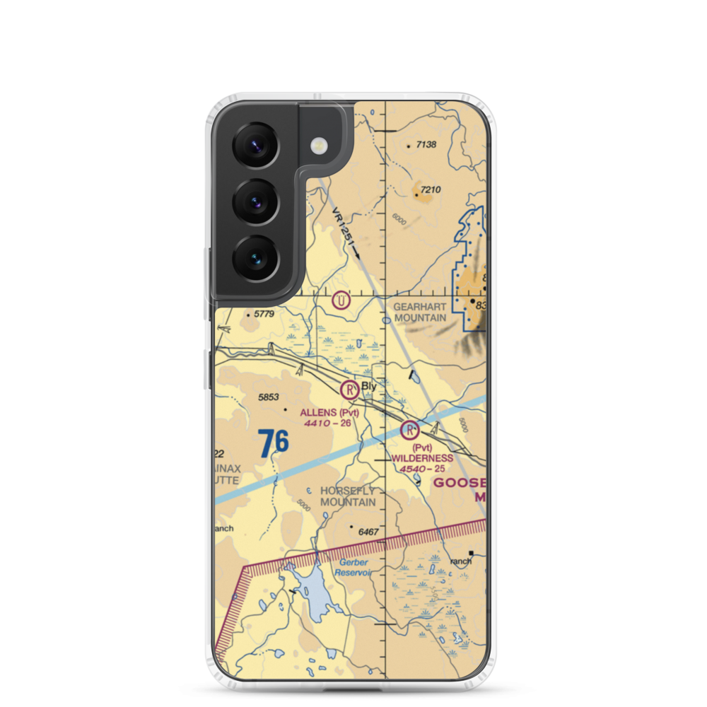 Allen's Airstrip (85OR) VFR Sectional Samsung Case Samsung Galaxy S22 model shown