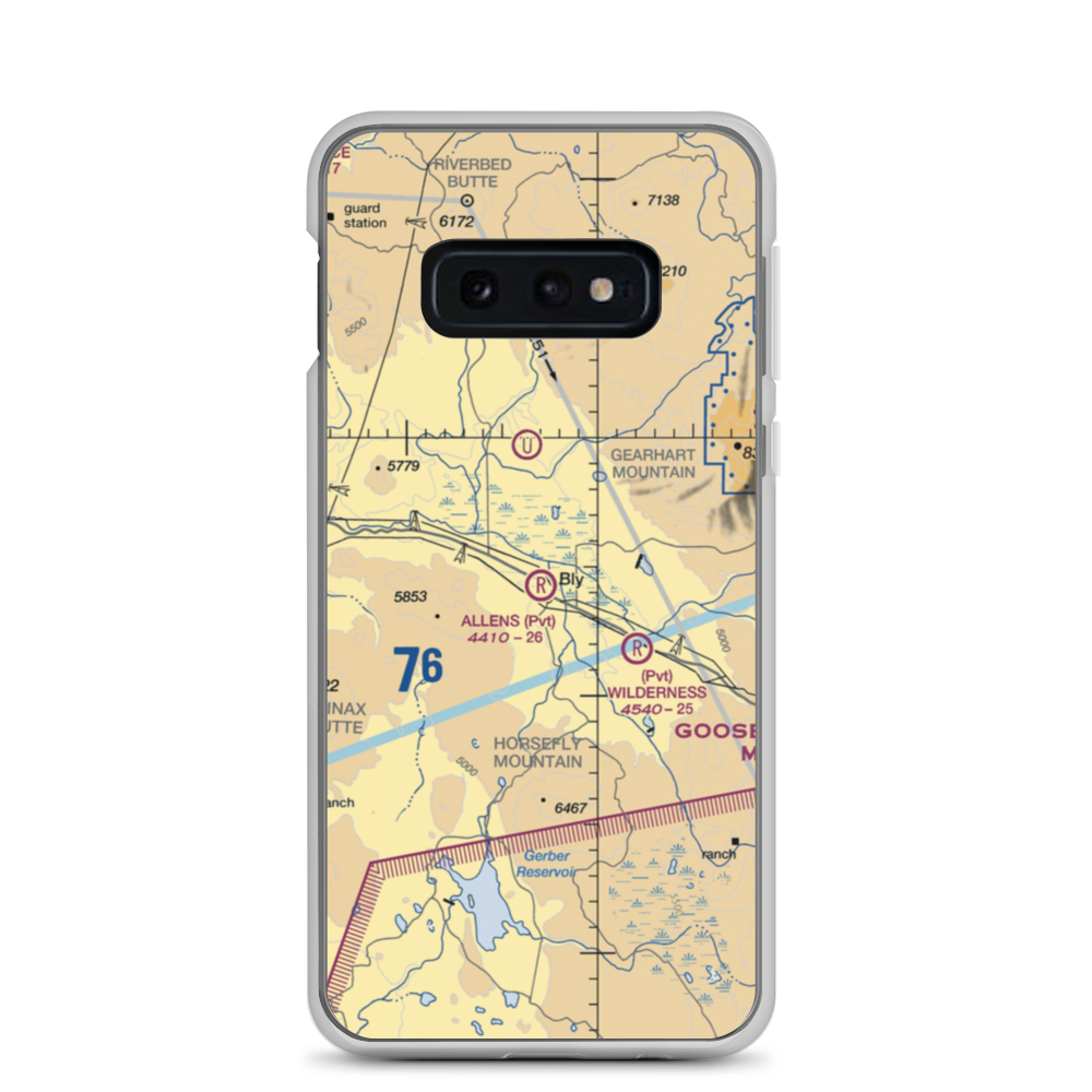 Allen's Airstrip (85OR) VFR Sectional Samsung Case Samsung Galaxy S10e model shown