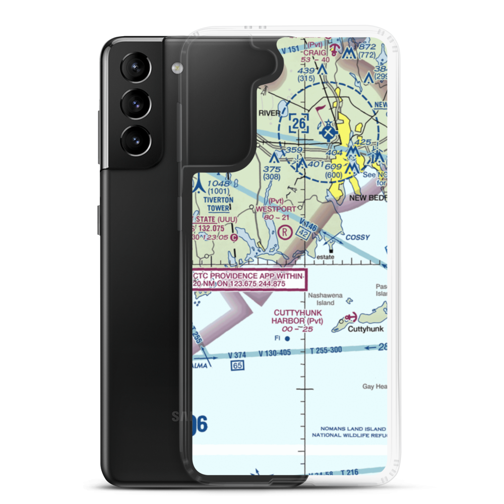 Allen's Pond Airport (5MA9) VFR Sectional Samsung Case Samsung Galaxy S21 Plus model shown