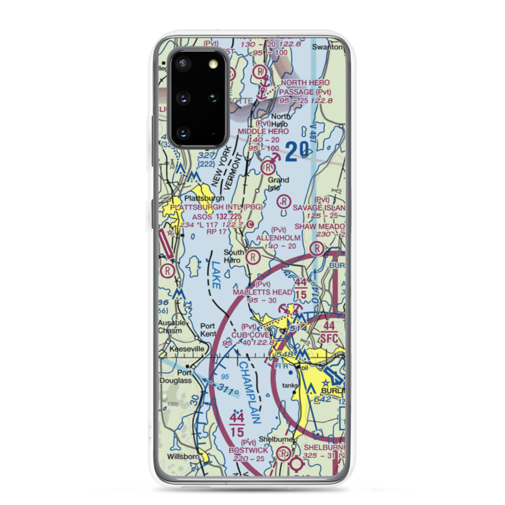 Allenholm Airport (VT26) VFR Sectional Samsung Case Samsung Galaxy S20 Plus model shown