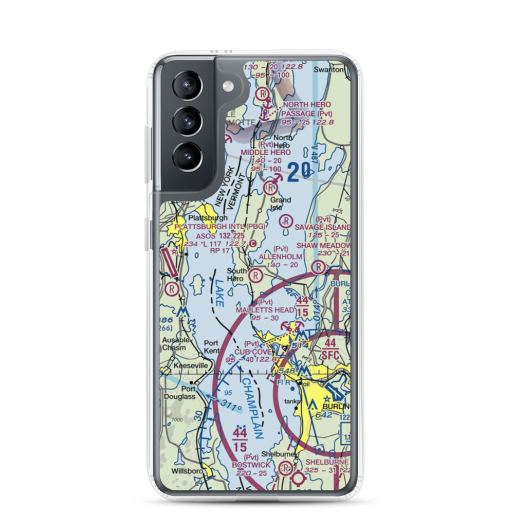 Allenholm Airport (VT26) VFR Sectional Samsung Case Samsung Galaxy S21 model shown
