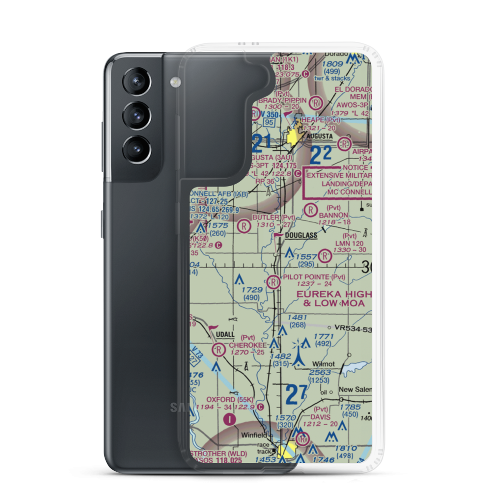 Alley Field (60KS) VFR Sectional Samsung Case Samsung Galaxy S21 model shown