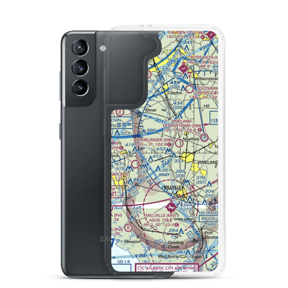 Alliance Airport (23NJ) VFR Sectional Samsung Case Samsung Galaxy S21 model shown