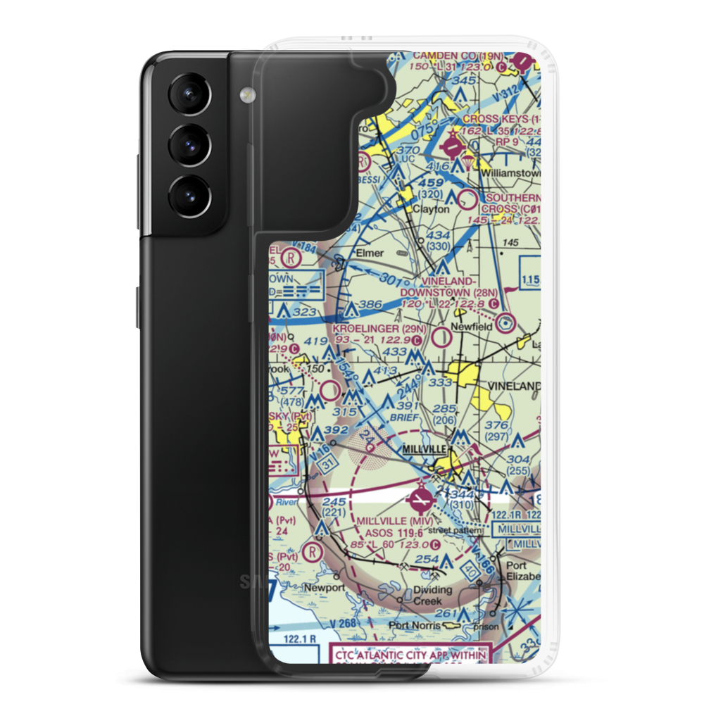 Alliance Airport (23NJ) VFR Sectional Samsung Case Samsung Galaxy S21 Plus model shown