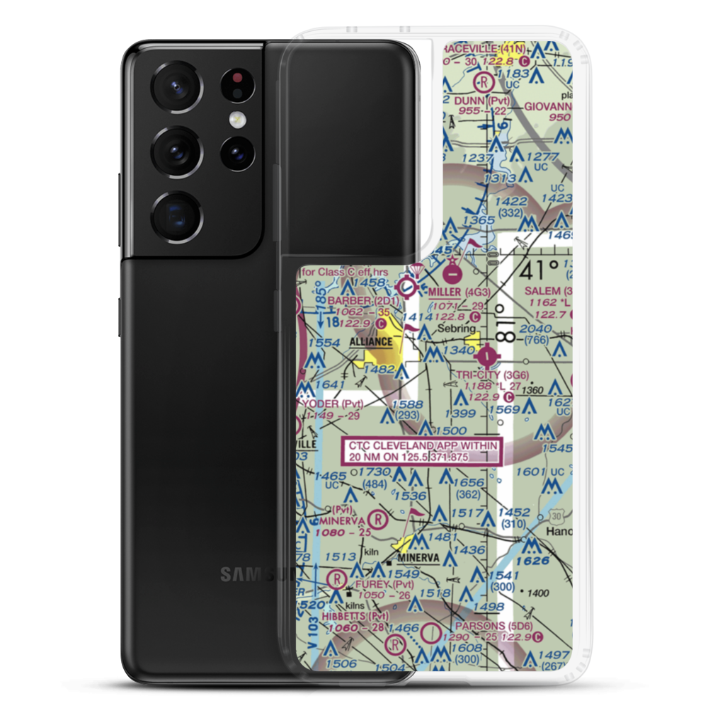 Alliance Airport (OH48) VFR Sectional Samsung Case Samsung Galaxy S21 Ultra model shown